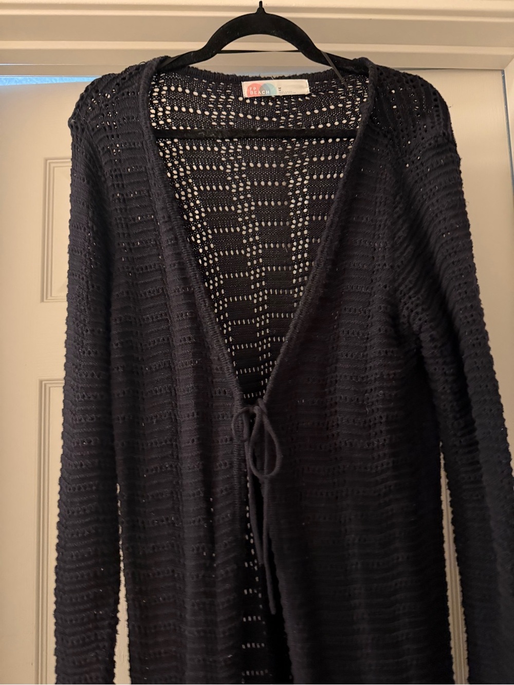Free People Black Landry Fauxchet Cardi